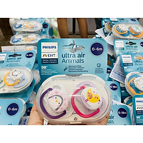 [Hộp 2 Cái] Ti Giả Chỉnh Nha đầu dẹt Philips Avent Ultra Air dành cho Bé 0-6 và 6-18 Tháng