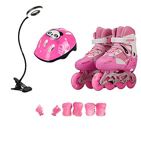 Combo Bộ Giày trượt patin OS phát sáng + Đèn LED chống cận cho bé (Kèm bộ bảo hộ)