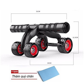 Con lăn tập cơ bụng 4 bánh xe (Tặng thảm )