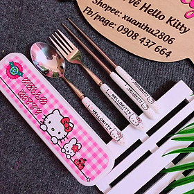 Mua Bộ muỗng đũa inoc cán sứ HelloKitty