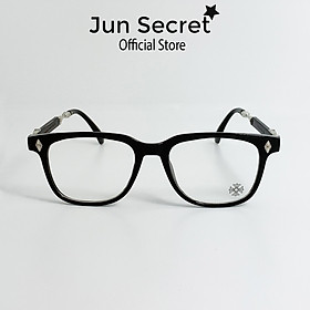 Gọng kính cận nam nữ Jun Secret dáng vuông ôm mặt viền đính kim loại JS2272