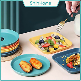 Mua Đĩa ăn sắc màu Macaron dày dặn decor bàn ăn - đĩa ăn vuông  đĩa ăn tròn