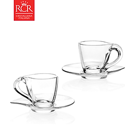 Mua Bộ 2 Ly Cà Phê Thuỷ Tinh Pha Lê Ý RCR - Happy Cappuccino Cups 260ml