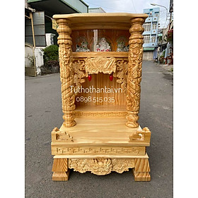 Mua Bàn thờ thần tài gỗ Thông  có hộp đèn 48 x 81cm