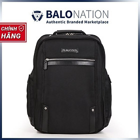 Balo Laptop Phối Da Sakos Empire - Hàng Chính Hãng - Đen phối đen