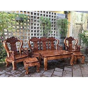 Bộ bàn ghế salon gỗ Lim Đen Tựa Tứ Linh Đỉnh Nghê
