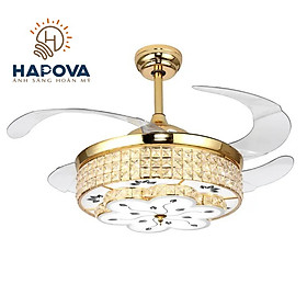 Mua Quạt có đèn  quạt trần đèn chùm trang trí phòng khách HAPOVA ALITAR 8055 + Tặng kèm khiển hàng chính hãng