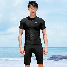 Bộ đồ bơi nam quần lửng, phom ôm người gọn gàng, chất thun bơi lạnh chuẩn dày đẹp, mịn mát mau khô, co giãn cao | BN010