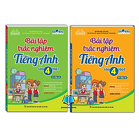 Sách - Combo 2c GLOBAL SUCCESS - Bài tập trắc nghiệm tiếng anh lớp 4 (tập 1+2) (có đáp án)