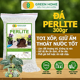 Đá Perlite Greenhome, Bao 300gr, Trồng Hồng, Thuỷ Canh, Giá Thể Trân Châu Giàu Khoáng Chất, Tăng Độ Tơi Xốp