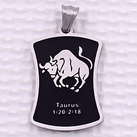 Mặt dây chuyền cung Kim Ngưu - Taurus inox trắng kèm móc inox trắng, Cung hoàng đạo