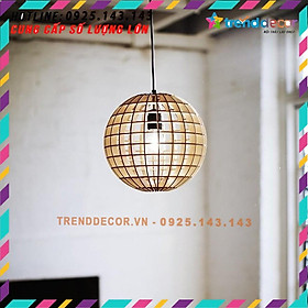Đèn gỗ trang trí hình cầu đẹp hiện đại đẹp trang trí nhà và quán cafe Trenddecor