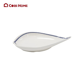 đĩa oval hình lá tạo kiểu sang trọng bằng melamine cao cấp (2size)