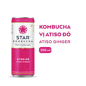 Thùng 12 lon thức uống lên men STAR KOMBUCHA Atiso đỏ Atiso Ginger 250ml