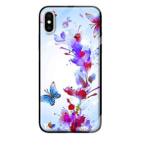 Hình ảnh Ốp kính cường lực cho iPhone X mẫu BƯỚM ĐẸP 1 - Hàng chính hãng