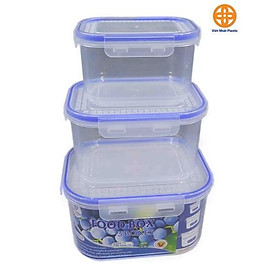 Bộ 3 hộp vuông đựng bảo quản thực phẩm Việt Nhật
