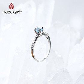Nhẫn bạc nữ đá Topaz mệnh thủy, mộc - Ngọc Quý Gemstones