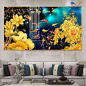 Tranh treo tường - Tranh tráng gương Cửu ngư quần hội