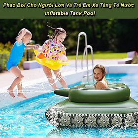 Phao Bơi Cho Người Lớn Và Trẻ Em Xe Tăng Té Nước Inflatable Tank Pool - Home Decor Furniture