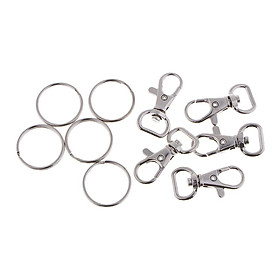 5 Sets DIY Clips Bag Hook Jewelry Making Key Chain KeyRing Split