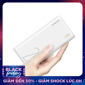 Pin sạc dự phòng Romoss Simple 20 20.000mAh nhỏ gọn 3 cổng input Micro - Lightning - Type C – Hàng chính hãng