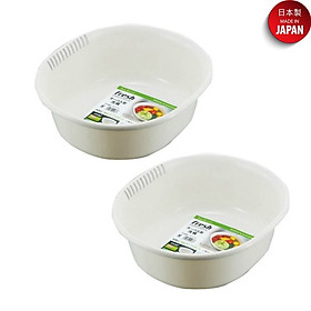 Mua Bộ 2 thau nhựa trắng đựng đồ  rửa rau củ 5 3L - Hàng nội địa Nhật