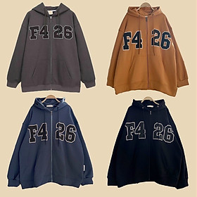 Áo Khoác Nỉ Chữ F426 Có Nón Mũ 2 Lớp -FREESHIP - Hoodie Khóa kéo Zip Nam Nữ Couple Mặc Chống Nắng - Len Thu Đông