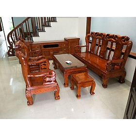 Mua Combo Bàn ghế và kệ tivi gỗ xoan đào đồ gỗ tuấn long