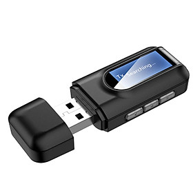 USB Bluetooth 5.0 Audio Transmitter LCD Display 3.5MM Dongle for PC TV