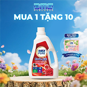 MUA 1 TẶNG 10: Chai nước giặt Maxpure Hương hoa hồng Bulgaria TẶNG 10 gói nước xả hương Coco