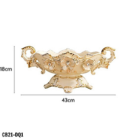Mua Đĩa quả họa tiết hoa mai đắp nổi đính đá phong cách tân cổ điển sang trọng CB21-DQ1.