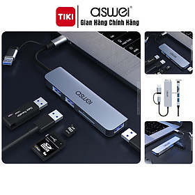 Mua Hub USB 3.0 Và Hub Type C ASWEI 5 in 1 To USB 3.0  SD  TF - Hàng Chính Hãng