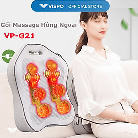 Hình ảnh Gối Massage Toàn Thân Hồng Ngoại VISPO VP-G21D - Gối Mát Xa Cổ, Vai, Lưng Giảm Đau Mỏi Cơ Thể, Phù Hợp Sử Dụng Tại Nhà, Văn Phòng Hay Trên Ô tô