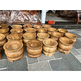Mua Bát nhang - lư hương gỗ gõ nguyên khối 18 CM