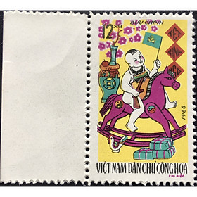 Bộ Tem Xưa Sưu Tầm Việt Nam Chủ Đề Tết Bính Ngọ 1966 - 1 Con Stamp