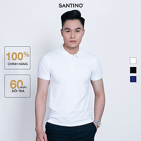 Áo thun Polo nam trơn chính hãng Santino chất liệu Cotton modal cao cấp thoáng mát, co giãn thoải mái