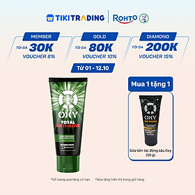 Sữa rửa mặt cho nam Oxy sạch sâu giảm mụn kiểm soát nhờn dạng kem Oxy Total Anti Acne 100g