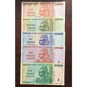 Bộ tiền cổ lạm phát của Zimbabwe, 5 tờ tiền tỷ sưu tầm