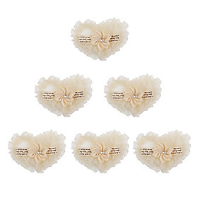 Pack of 6 Heart Fabric Applique Trim Flower Patch Gift Clothes Transfer DIY Craft