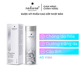 Serum dưỡng trắng da chống lão hóa tinh chất nhau thai cừu Sakura Placenta COQ10 serum xuất xứ Nhật Bản 40 viên