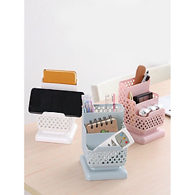 Mua Ống Nhựa Đựng Bút 3 Ngăn Đa Năng 11x12x16cm ( TẶNG MÓC KHÓA GỖ)