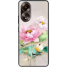 Ốp lưng cho Oppo A54 - A55 - A55s - Oppo A56 5G - Oppo A18 - A38 - A58 - Sen Hồng Trắng Đẹp - Hàng Chính Hãng