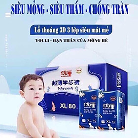 Mua BỈM-TÃ YOULI XANH QUẦN-DÁN ĐỦ SIZE CHO BÉ YÊU ( S108  M96  M88  L84  XL76  XXL72  XXXL68 )