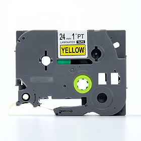 Mua Nhãn in TZ2-651 chữ đen trên nền vàng (Black on yellow)_24mm dùng cho máy in nhãn