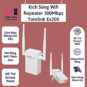 Bộ Kích Sóng Wifi Repeater 300Mbps Totolink EX200, Bộ Kích Sóng 4G - Hàng Chính Hãng