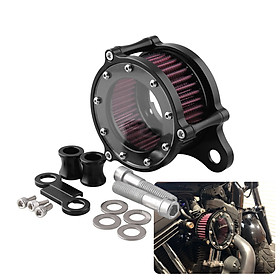Fun Motorcycle Air Filter Aluminum Transparent Retro Air Cleaner System Kit Motor Bike For Harley Davidson