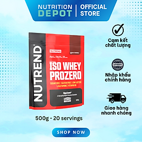 Whey Isolate cao cấp bổ sung đạm protein - Nutrend Whey Protein Isolate Iso Prozero (Túi 500g) - Nutrition Depot Vietnam