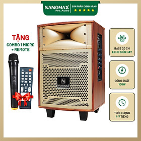 Mua Loa Kéo Karaoke Mini Nanomax S-8B Bass 2 Tấc 20cm Công Suất 100W Có Đọc USB Thẻ Nhớ Hàng Chính Hãng