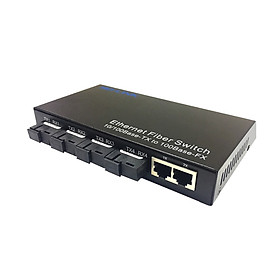 Switch Quang 4 Cổng SC, 2 Cổng LAN Chuyển tiếp quang Ho-link HL-FT-4F2E - Hàng Chính Hãng