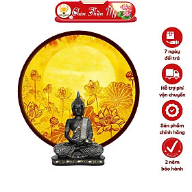 Đèn Thờ Hào Quang Phật Tranh Trúc Chỉ Tròn, Trang Trí Bàn Thờ, Hào Quang Trúc Chỉ Hoa Sen TC-HQ-161